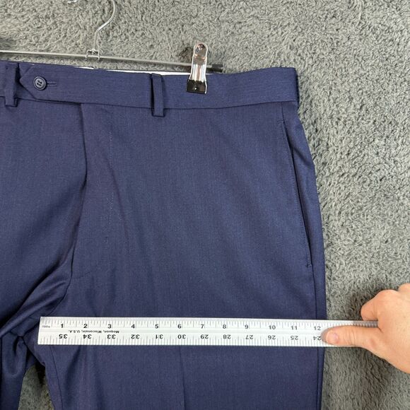 Paul Stuart Pants Mens 36x28 Blue Straight Fit Dress Slacks Wool Formal - Picture 8 of 12